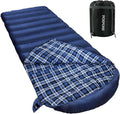 0 Degree Sleeping Bag 100% Cotton Flannel XXL Cold Weather Winter Oversized Sleeping Bag for Adults Camping Zero Degree Big and Tall with Compression Sack