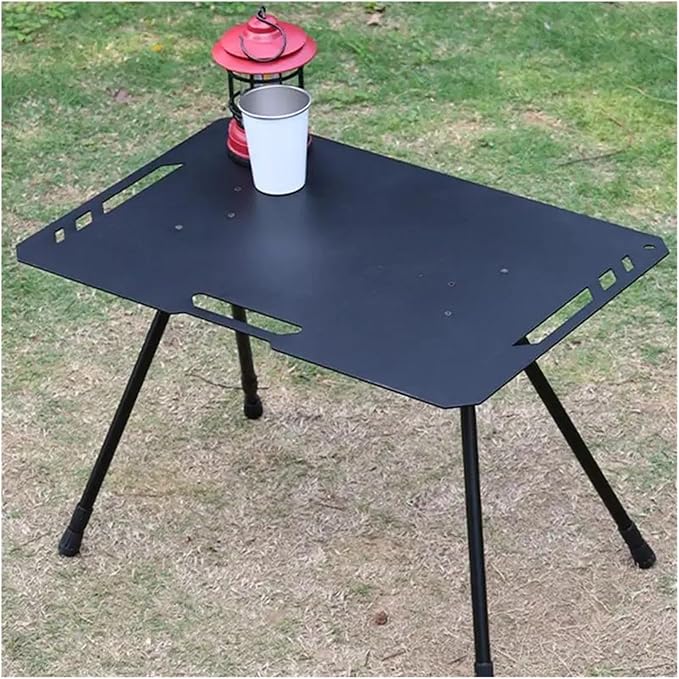 Portable Outdoor Folding Height Adjustable Camping Table Aluminium Alloy Light Dining Table for Travel ﻿(Green)