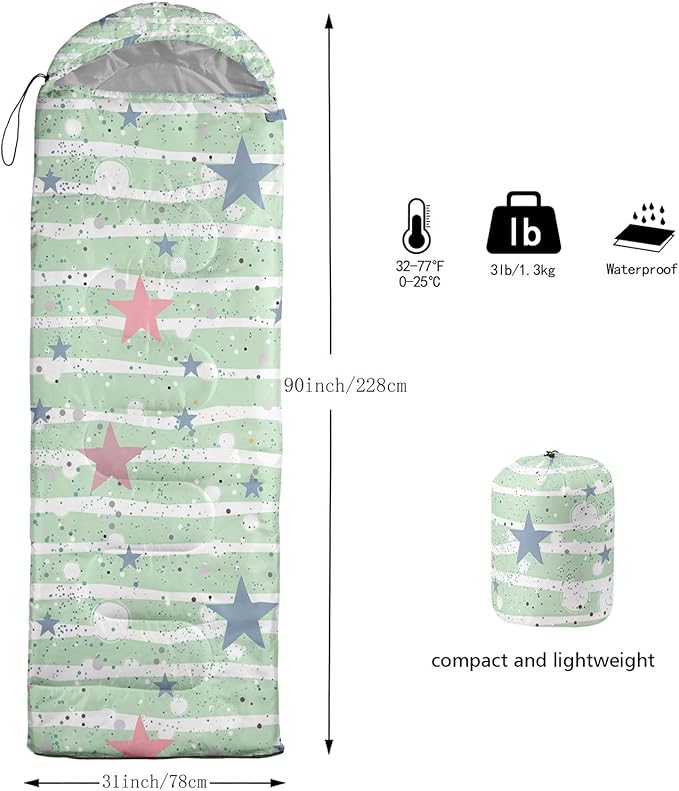 Kids Sleeping Bag for Boys Girls3D Basketball Print-Lightweight Warm Portable Outdoor Indoor-Waterproof Cold Weather Resistant Sleeping Bag for Camping Hiking