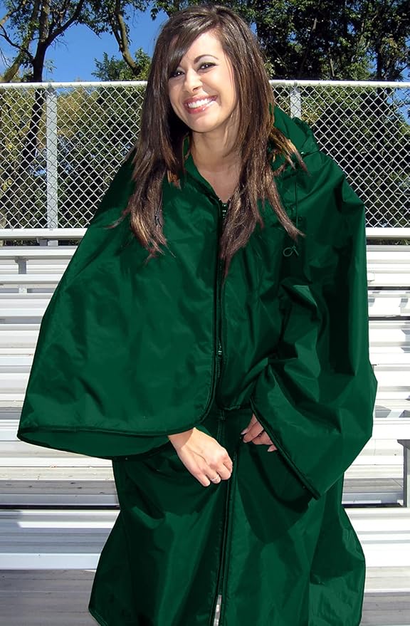 Ultimate SportsWrap - PATENTED - The Only WEARABLE Weatherproof/Stadium/Picnic/Sports Blanket complete with Upper and Lower Zippers Lined &amp Adjustable Hood and Inside Hand Warmers 70 X 58