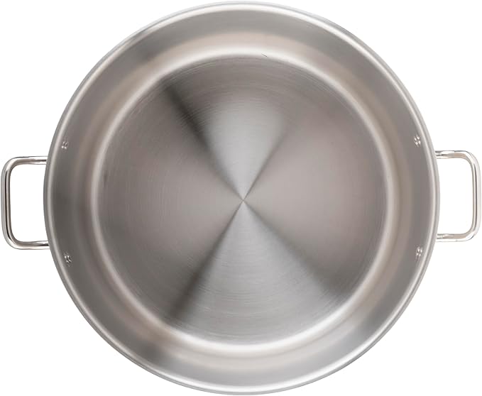 Winco Heavy-Duty Stainless Steel Stock Pot with Cover 60 Quart