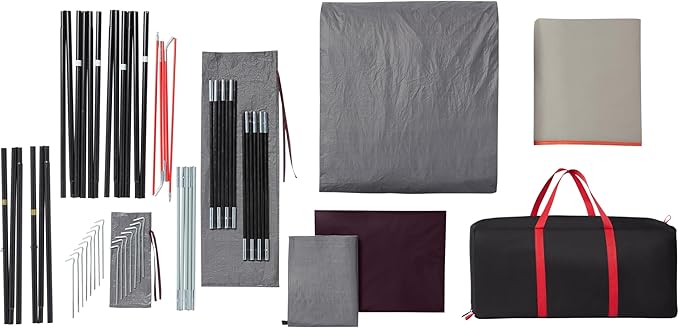 Coleman Skylodge 10-Person Family Tent Weatherproof XL Tent with Rainfly &amp Room Divider Fits 4 Queen-Sized Airbeds Made of PFAS-Free Materials