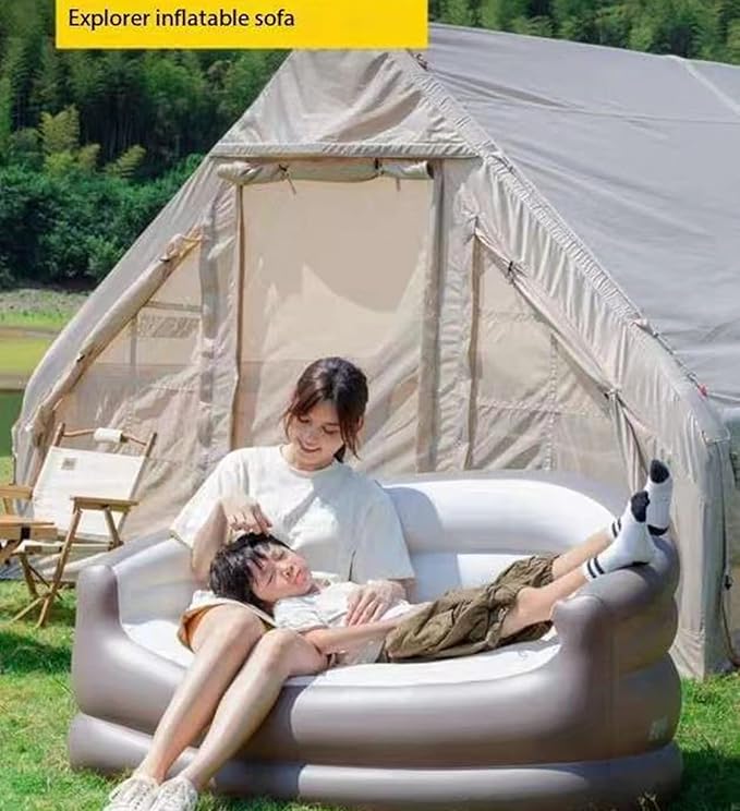 Inflatable Sofa Outdoor Portable Air MattressLying Camping Inflatable Air Recliner Easy to Use Inflatable Sofa