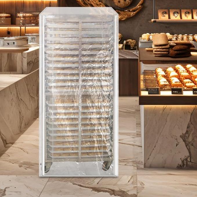 Large Size Bread Rack Cover with Zippers Clear Waterproof Dust Guard for