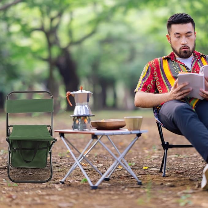 Portable Folding Chair with Storage Bag Lightweight Multi-Function Camping Stool for Fishing Travel Outdoor Leisure 18.11X10.62X8.26In