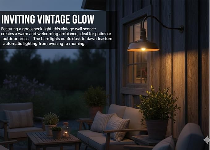 AGB101-AS18-DBZ Gooseneck Barn Light - BDARK Bronze Outdoor Dome with Incandescent Downlight | Wall-Mount Fixture for Patios Gardens Pathways and Large Outdoor Living Spaces