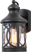 Outdoor Wall Sconce Waterproof Exterior Light Fixture Matte Black Porch Lantern Lights with Clear Glass Shade for Garage Patio Front Door Balcony