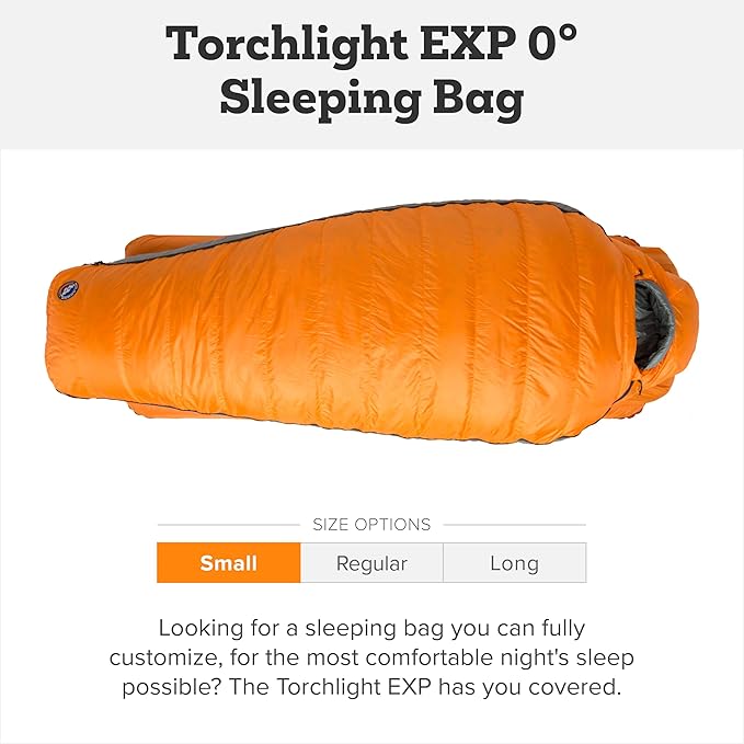 Big Agnes Torchlight EXP - 650 RDS DownTek Ultralight Sleeping Bag Backpacking Gear Compact Cold Weather Camping Mummy