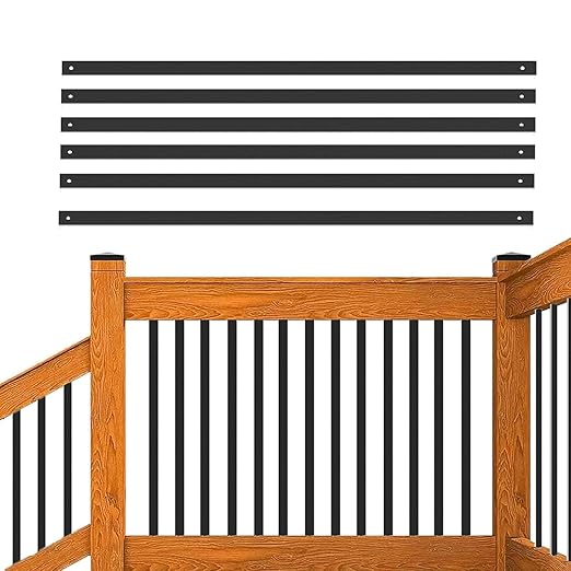 100 Pack Deck Balusters with End Caps&ampScrews 26 inch Rectangle Staircase Baluster Upgraded Metal Railing Spindles Kit for DecksPorch