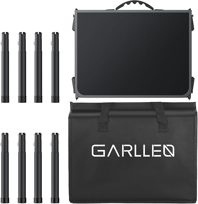 GARLLEN Folding Camping Table Max 27.5 3-Height Adjustable Portable Camping Table with Carrying Bag Lightweight Aluminum Folding Picnic Tables for BBQ Travel Outdoor 34.2 L x 15.7 W