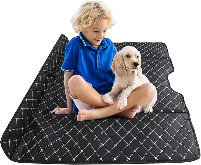 ETOYA Car Rear Seat Mattress Extension Plate 130 * 80CM Foldable Car Back Seats Extender PU Leather + Sponge Material for Sleeping Camping &amp Road Trips