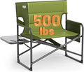 Timber Ridge XXL Director’s Chair – Heavy Duty Folding Camping Chair for Adults 500lb Capacity Extra Wide Padded Seat for Camping Sports Lawn Courtyard and Outdoor Use Green
