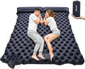 Camping Double Sleeping Pad Self Inflating Sleeping Mat with Pillow Built-in Foot Pump 2 Person Portable Camping Air Mattress for Backpacking Hiking Traveling TentBeach