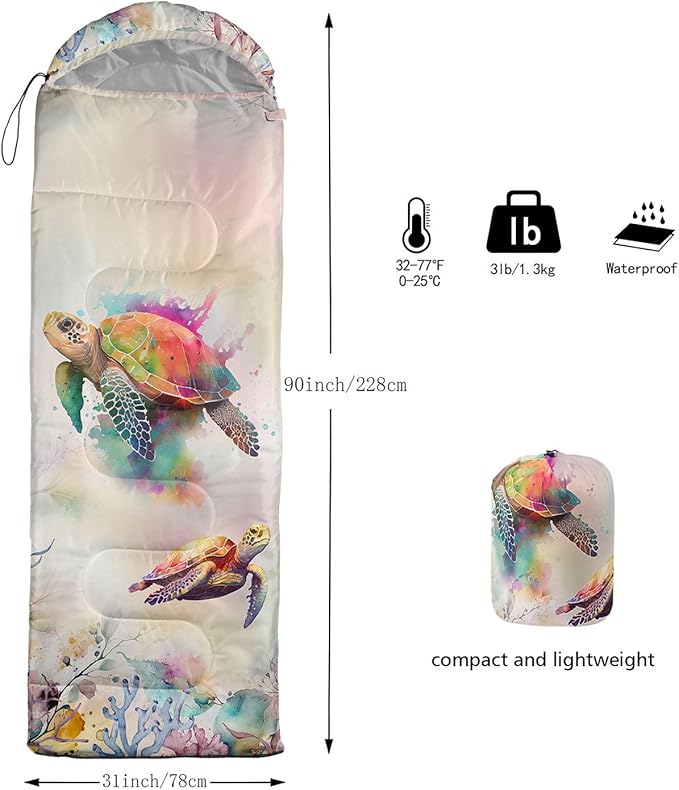 Kids Sleeping Bag for Boys GirlsBasketball Print-Lightweight Warm Portable Outdoor Indoor-Waterproof Cold Weather Resistant Sleeping Bag for Camping Hiking