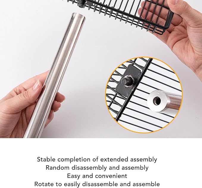 Extended Handle Litter Scoop Stainless Steel 20x20x6cm Non Stick Heavy Duty Poop Shovel - Expandable Handle Ergonomic Design for Livestock and Poultry Care