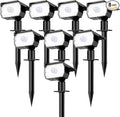 [ 8 Pack/56 LED ] Solar Lights Outdoor Motion Sensor Spot Landscape Lighting with 3 Modes Waterproof Spotlights Dusk to Dawn for Outside Yard Tree Garden Pathway Sidewalk Driveway Cool White