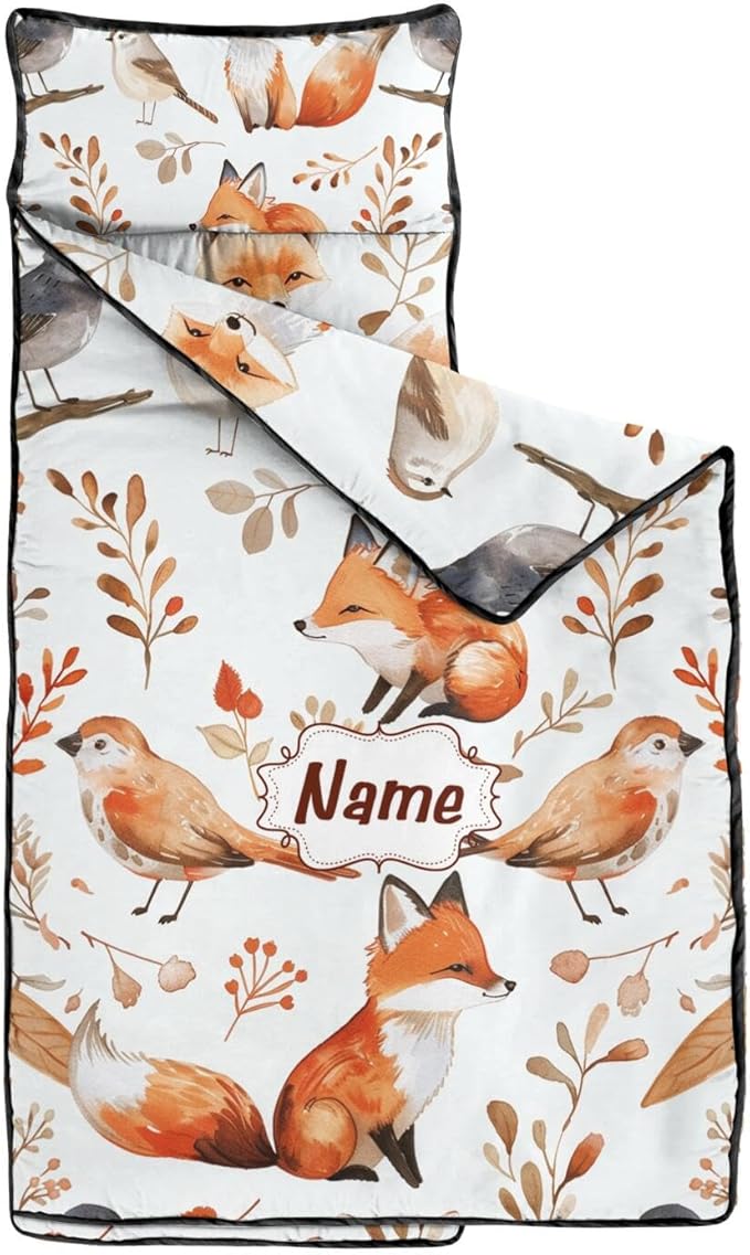 Toddler Sleeping Bag with Blanket &amp Pillow – Personalized Roll-Up Nap Mat with Custom Name for Kids