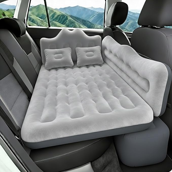 Umbrauto Truck Air Mattress Back Seat| Inflatable Car Camping Mattress Bed for Back Seat SUV Blow Up Rear Seat Sleeping AirBed for Van Travel with Pump &amp Pillows
