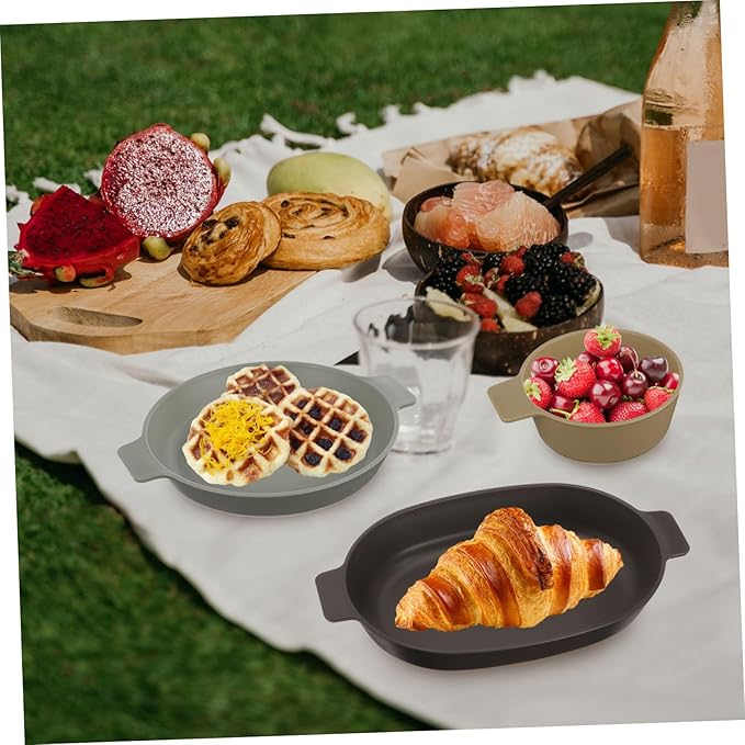 Plastic Dinnerware Camping Plates Bowls Outdoor Serving Dishes Multi-Functional Snack Bowls for Side Dishes Easy Clean