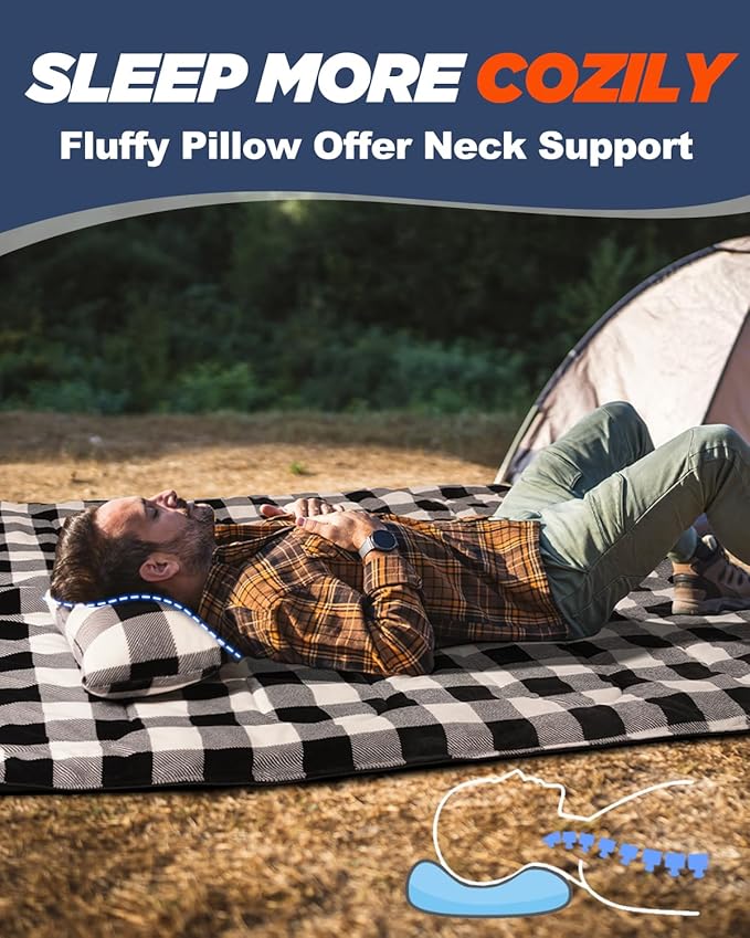 MEREZA Flannel Sleeping Bag for Adults Mens with Pillow XL Cold Weather Sleeping Bag for 30 Degree 4 Season Camping Large Big and Tall Sleeping Bags with Compression Sack