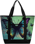 Insulated Shopping BagLarge Reusable Cooler Bags Artistic Butterfly Printed Foldable Shopping BagTravel Waterproof Shoulder Bag