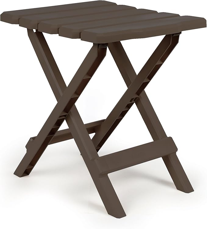 Camco Small Quick-Folding Adirondack Table Plastic Mocha