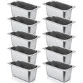 10 Pack Hotel Pans Stainless Steel Steam Table Pan 1/3 Size 0.8 mm Thick Anti Jam Warming Pans for Food Warmer Restaurant Catering Supplies 12.8 x 6.9 Inch(6 Inch DeepStandard)