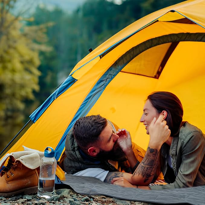 Large Outdoor Waterproof Blanket Extra Thick Fleece Stadium Blanket for Camping Car Pet Picnics - Windproof Wearable Machine Washable 80 x 58 (Black Gray)