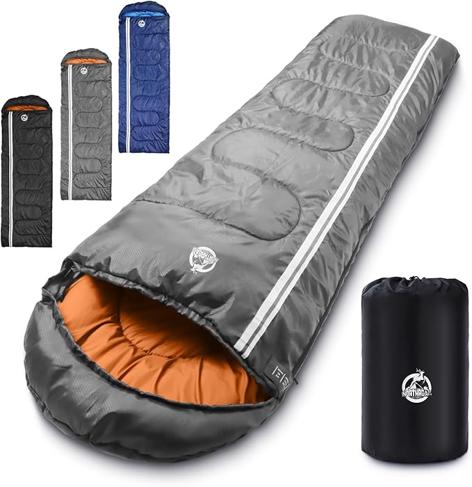 Northroad Lightweight Sleeping Bags for Adults Cold Weather Waterproof Backpacking Camping Sleeping Bag for Adults Girls Boys MensCompact Sleeping Bag Camping Gear Must Haves 3 Season