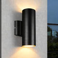 JO.KO Modern Outdoor Cylinder Wall Lights 10.24 Porch Light 2700K Warm White Up Down Lights Matte Black Waterproof Wall Sconce Aluminum Exterior Light Fixture Wall Mount