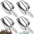 4 Pcs 24 Ounce Metal Ice Scoop Large Scoop for Freezer Rust-proof Utility Ice Cube Scoops with Hanging Loop for Coffee Bean Popcorn Flour Dog Food Candy Potted Plants Dishwasher Safe