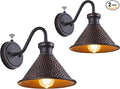 2 Pack Dusk to Dawn Outdoor Wall Light Fixtures Photocell Sensor Exterior Sconce Light with Cast Hammered Aluminum Shade Outside Wall Mount Lamp for House Patio Garage Entryway Doorway