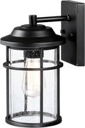 Outdoor Lights for House Exterior Light Fixture Waterproof Outdoor Wall Sconce Lights Anti-Rust Black Wall Mount Lighting with Seeded Glass Shade E26 Socket Lantern for Outside Front Porch Patio