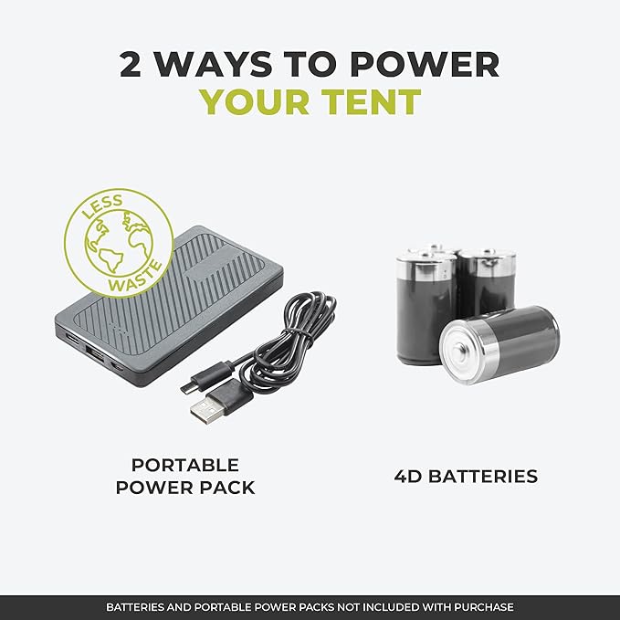 CORE Instant Cabin Tents with LED Lights | 6 Person / 9 Person / 12 Person Family Multi Room Lighted Pop Up Tents for Camping | Included Storage Pockets for Camping Accessories