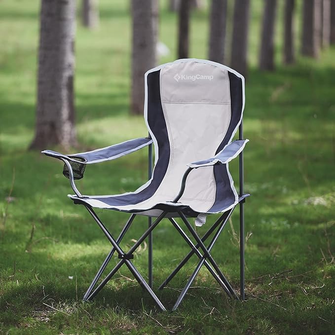 KingCamp Lightweight Camping Chair Folding Chairs for Outside Bag Chairs for Adults Outdoor Portable Quad Chair for Sports Hiking Fishing Picnic with Cup Holder