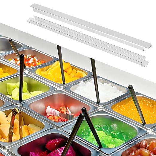 6 Pack 20 Inch Steam Table Dividers Stainless Steel Adaptor Bars Table Adapter Metal Cooler Food Divider Bars for Hotel Restaurant Kitchen Commercial Food Service Accessories (20 in)