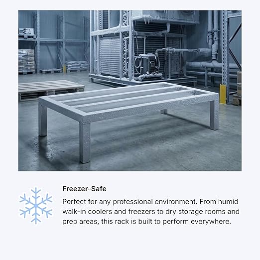 48'' x 14'' x 8'' Aluminum Welded NSF Certified Dunnage Rack - 1400 lb. Capacity for Restaurant Storage Warehouse Garage