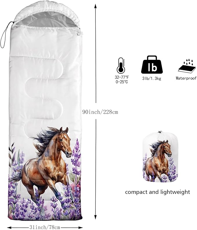 AILONEN Cartoon Camping Sleeping Bag for Boys Girls AdultsLightweight &amp Waterproof3 Season Warm &amp Cold WeatherPortablePrinted Sleeping BagTravelingCampingHiking