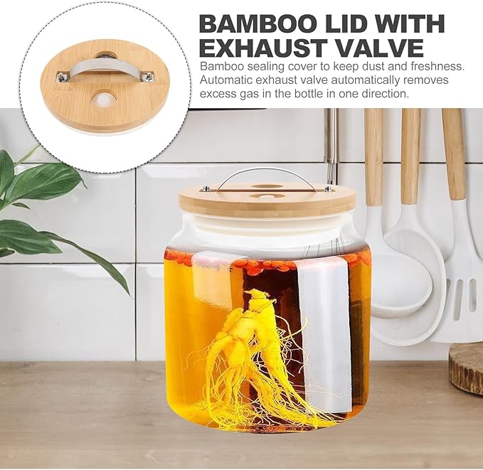 ARTIBETTER Lid with Exhaust Valve 15cm Airtight Glass Beverage Dispenser Lid Sealing Jar Cover for Home Storage and Drink Containers
