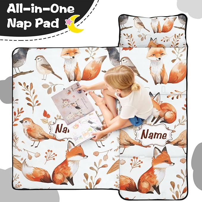 Toddler Sleeping Bag with Blanket &amp Pillow – Personalized Roll-Up Nap Mat with Custom Name for Kids