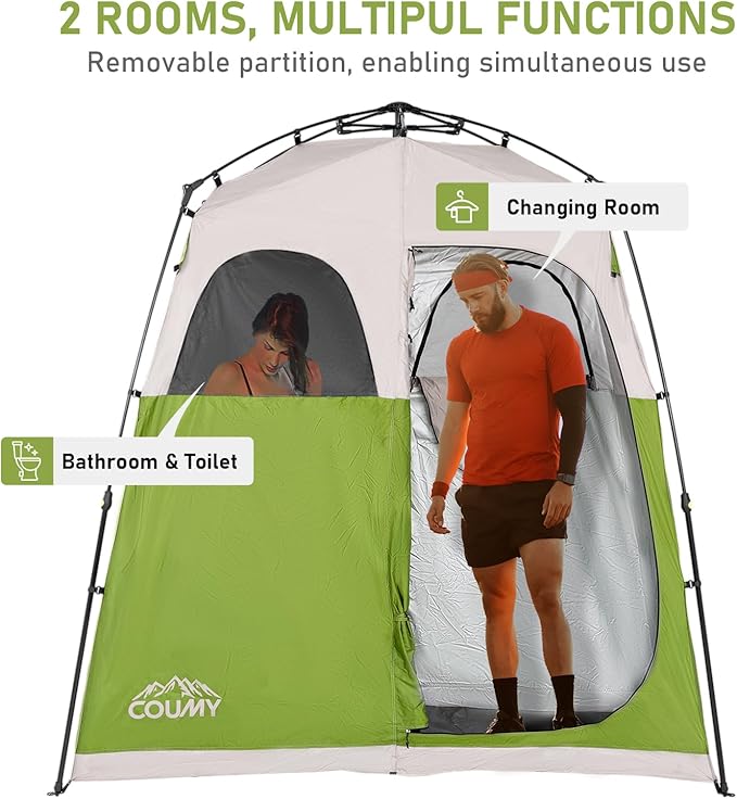 Instant Camping Shower Tent Privacy Shelter Portable Outdoor Sun Shelter for Camping Beach Hiking Fishing 1 Room/2 Rooms