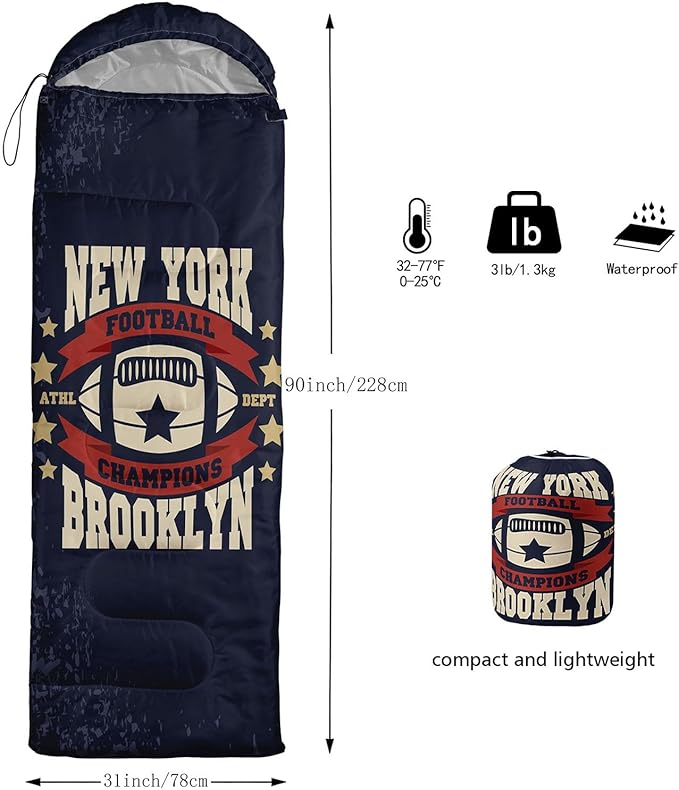 Kids Sleeping Bag for Boys GirlsRocket Moon Print-Lightweight Warm Portable Outdoor Indoor-Waterproof Cold Weather Resistant Sleeping Bag for Camping Hiking