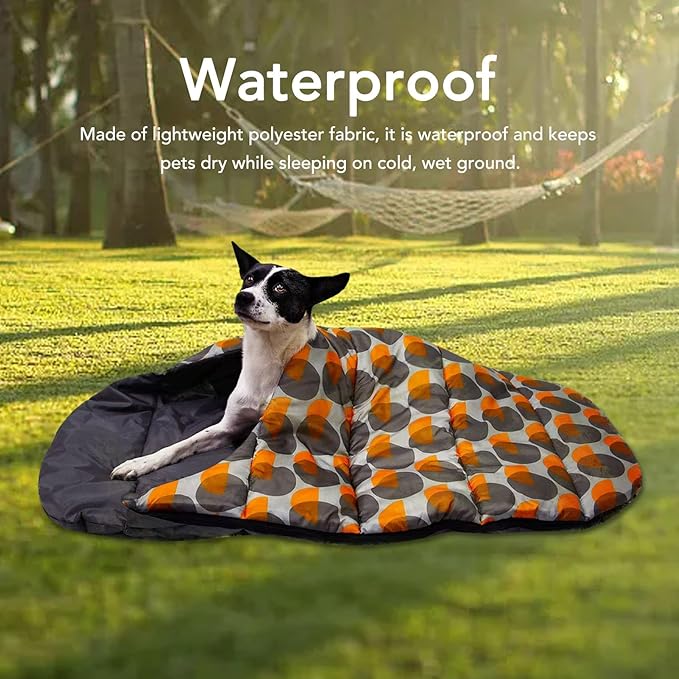 Portable Polyester Pet Sleeping Bag Lightweight and Easy to Clean Excellent for Travel and Camping Warm and Cozy for Dogs Comes with Storage Bag