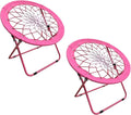 2Pack Bungee Chair Set Portable Foldable Dish Chair Bunjo Game Chair for Outdoor and Indoor and Camping and BBQ (PINK-2PK)