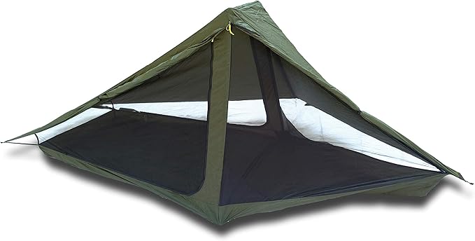 Six Moon Designs Skyscape Trekker Dark Green 1 Person 28 oz. Ultralight Backpacking Tent. Our Longest Shelter. Floor Stretches Over 8 ft Long. 100% Silicone Coated Polyester Construction.