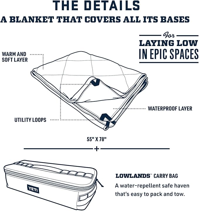 YETI Lowlands Blanket Multi-Use Blanket with Travel Bag