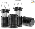 Lichamp 4 Pack LED Camping Lanterns Battery Powered Camping Lights LED Collapsible Flashlight Portable Emergency Supplies Kit A4BK