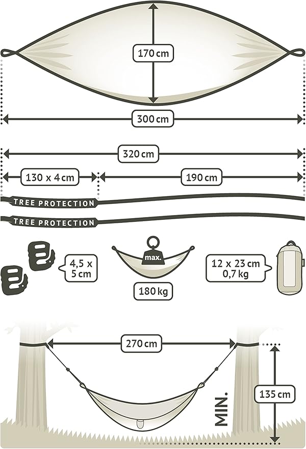 LA SIESTA® Colibri 3.0 Outdoor Hammock &amp Tree Straps - Camping Hammock for Outside Hiking Travel Backpacking Hammock Portable Passionflower