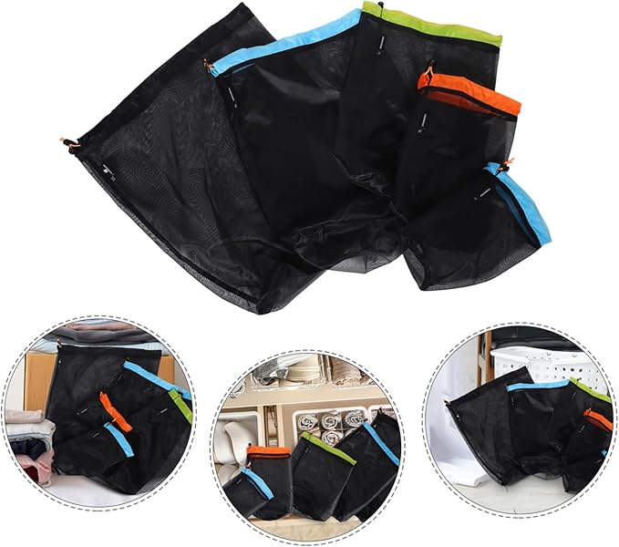 1 Set Compression Storage Bag for Travel Camping Hiking Drawstring Mesh Stuff Sack for Backpacking Durable Polyester Design Lightweight Portable
