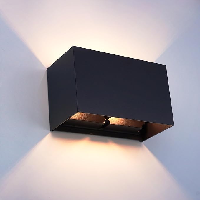 KICAAO 2 Pack Modern Wall Sconce 16W IP65 Waterproof LED Modern Outdoor Wall Light Fixtures Suitable for Indoor and Outdoor Replaceable G9 LED BulbAdjustable Light Angle(Warm Light 3000K)